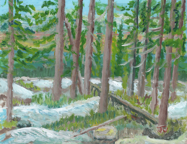 Acrylic on Cardstock 8.5 x 11in For Sale